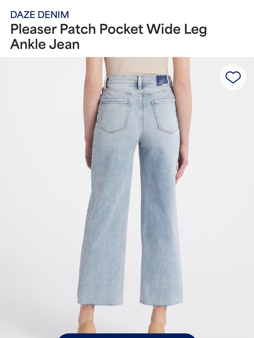 Daze Denim High-Rise Wide Leg Ankle Jeans - Light Blue